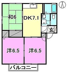 キャステル・KA 3DKの間取図画像