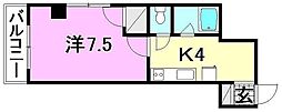 ボナール一番館 1Kの間取図画像