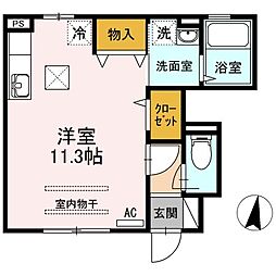 つつじレジデンス ワンルームの間取図画像
