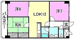 ハイシティ松山 3LDKの間取図画像