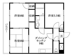 サザンキャッスル大野 3DKの間取図画像