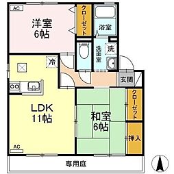 エントピアコートM 2LDKの間取図画像