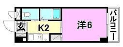 メゾンド安城寺2 1Kの間取図画像