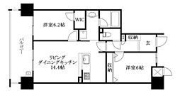 アルファステイツ道後 2LDKの間取図画像