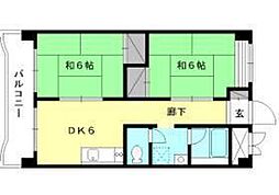 ミサワハウス 2DKの間取図画像