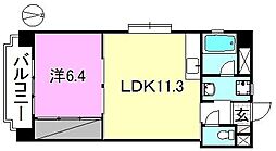 日興ビル中央 1LDKの間取図画像