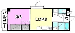 ツインハーモニー 1LDKの間取図画像