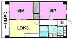 道後山本ビル 2LDKの間取図画像