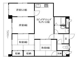 室町ビル室町ハイツ 4LDKの間取図画像
