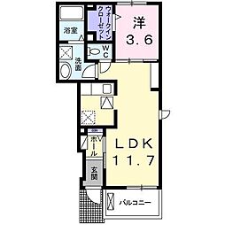 ボワソーム 1LDKの間取図画像