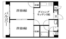 オックスフォード・サーカス高岡 2DKの間取図画像