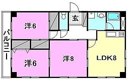 グランジュール 3LDKの間取図画像
