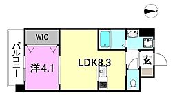 メイフェア南江戸プレミアム 1LDKの間取図画像