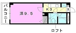 ウィステリア道後 1Kの間取図画像