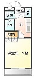 フォルティアY&Y 1Kの間取図画像