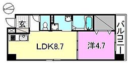 メイフェア一番町スクエア 1LDKの間取図画像