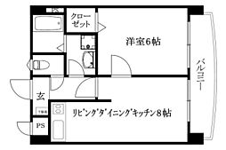 メゾン越智 1LDKの間取図画像