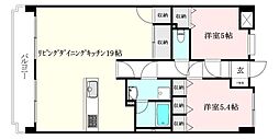 サンスターレ安城寺 2LDKの間取図画像