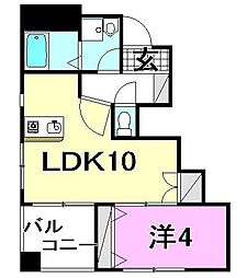 ライフコート湊町 1LDKの間取図画像