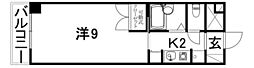 ベルメゾン福音寺 1Kの間取図画像