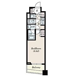 S-FORT中板橋 1Kの間取図画像