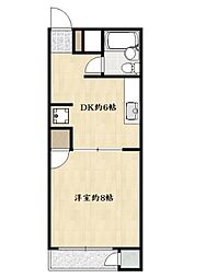 芝ロイヤル 1DKの間取図画像