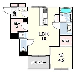 芦屋第1コーポラス 1LDKの間取図画像