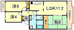 阪神打出浜マンション 3LDKの間取図画像