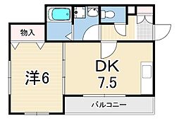 マノワールデルニエ 1DKの間取図画像