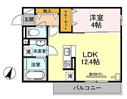 ディアコート住吉本町 1LDKの間取図画像