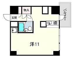 ハウゼ芦屋 1DKの間取図画像