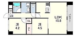 サンプラザ本山南 2LDKの間取図画像