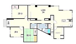 カーサコモド芦屋 4LDKの間取図画像