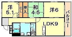 フェニックス本山 3LDKの間取図画像