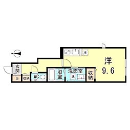 BaileyA ワンルームの間取図画像