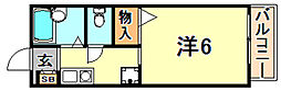ディアス北町 1Kの間取図画像