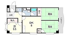 リベラ西芦屋 3DKの間取図画像