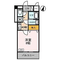 ドール魚崎 1Kの間取図画像