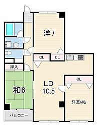 ブリージェ朝日ケ丘 3LDKの間取図画像