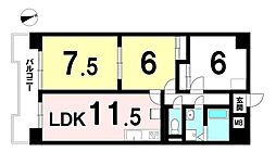 コボリマンション新大阪 2SLDKの間取図画像