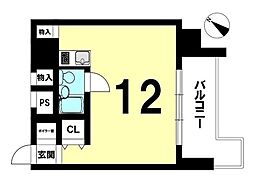 朝日プラザ新大阪 ワンルームの間取図画像