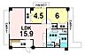 間取り：2LDK、専有面積63.64m2、バルコニー面積19.71m2