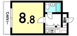 十三本町ユニハウス 1Kの間取図画像