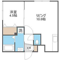 札幌市白石区栄通13丁目マンション 1LDKの間取図画像