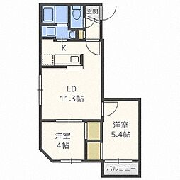 レジェーロ 2LDKの間取図画像