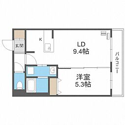 アルファスクエア福住2条 1LDKの間取図画像