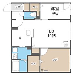 アルファレジデンス麻生 2LDKの間取図画像