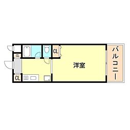 コパンジューヌ 1Kの間取図画像