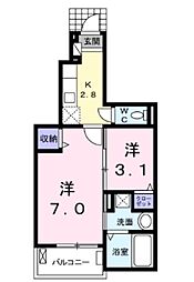 グレースNEO壱番館A 1SKの間取図画像