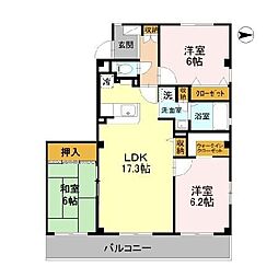 ヒルズ・アヴェニュー西明石 3LDKの間取図画像